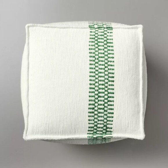 Checkered Stripe Indoor/Outdoor Ottoman Pouf - Hearth & Hand Magnolia 2024 - Picture 4 of 7